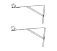 DIKACA 2 Pièces Support Triangulaire en Acier Inoxydable Mural Latéral Robuste et Extensible pour Tringle de Penderie 25mm pour Balcons et Rangement Extérieur