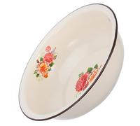 DIKACA Bassine émaillée beige style intemporel grande capacité pour usage en cuisine et lavage de produits frais