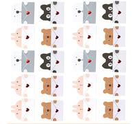 DIKACA Lot de 20 Cartes de Visite Remerciement en Papier Motifs Animaux Créatifs, Style Cartoon, pour Garçons et Étudiants, comme Note ou Invitation Plusieurs styles