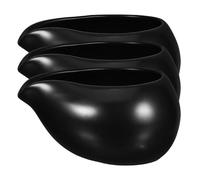 DIKACA Lot de 3 pichets à sauce en céramique au design nordique - avec bec verseur guidé - pour hôtels et service café et thé - noir