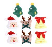 DIKACA Lot de 8 Broches de Noël en Peluche Broches de Dessin Animé Père Noël Renne Sapin et Cloche Accessoires Festifs pour Vêtements Garçon et Filles Décoration de Fête