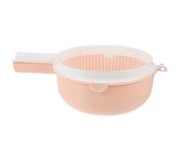 DIKACA Panier D'égouttage Couvercle et Poignées en Plastique à Double Couche Passoire Pratique Design Délicat et Fonctionnel pour Laver Légumes et Fruits Réutilisable