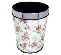 DIKACA Poubelle Rétro Décorative 6 L en Plastique, sans Couvercle | Grosse Ouverture Rapide, Design Épais et Peu Encombrant, Motifs Raffinés, Cuisine, Salle de Bain
