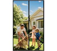 DIKER Moustiquaire Porte Fenetre Aimantée Magnetique, Rideaux Anti Mouches pour Porte, Rideaux Toile Insect Ecran,Moustiquaire Baie Vitree Coulissante,Magnétique Moustique Sans Perçage(100x220cm,noir)