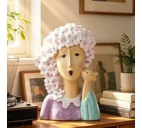 DiliComing Statues tête de Femme pour décoration d'intérieur 33 cm Statue