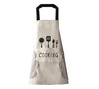DILLMAN Tablier de cuisine pour femme avec essuyage à la main, grande poche, essuyage manuel, imperméable pour la cuisine et la pâtisserie, Blanc., L