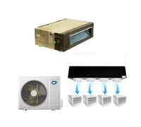 Diloc Over Climatiseur gainable 24000 BTU Inverter R32 avec kit Plenum 4 voies - Climatiseur en pompe à chaleur mod. D.OVER24CAN