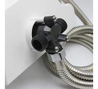 Dilwe Boîte de Douche Extérieure pour Camping-Car, Kit de Boîte de Douche en Nylon avec Interrupteur Chaud et Froid, Tuyau de Robinet Inclus, 267 X 157 X 107 Mm, pour Camping-Car, Remorque de (Black)