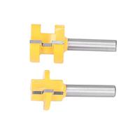 Dilwe Fraise à Rainurer et Languette, Tête en Alliage Revêtue de PTFE | Coupe-joint de sol, tête de coupe à tige de 8 mm et 28,6 mm, lames pointues pour des joints de contreplaqué propres