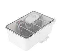 Dilwe Pompe de Puisard de Douche DC 12V 24V, Boîte de Vidange de Cale ABS 750GPH, Interrupteur à Flotteur Automatique, Système Submersible à Entrées Multiples pour Bateau Marin, Yacht, évier de