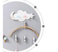 Dilwe Porte-Clés Mural Nuage avec Adhésif Puissant, Motif étoile et Nuage coloré, Joli Organisateur Mural pour Clés et Manteaux dans la Chambre à Coucher (Crochet étoile)