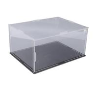 Dilwe Vitrine en Acrylique, Boîte de Présentation Anti-poussière à Auto-Assemblage pour Objets de Collection, 20x15x10 Cm pour Le Stockage de Figurines et de Poupées (Clair et Noir)