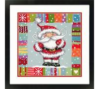 Dimensions du coussin de décoration "Coussin brodé imprimé Père Noël" : motif brodé imprimé, 35,5 x 35,5 cm