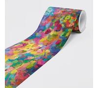 Dimex Autocollant Bordure Colorée Fleurs Abstraites Frise Papier Peint Frise Murale Frise Murale Sticker Mural Décoratif pour Murs, Meubles, Plafonds, Papier Peint Portes - 5 m x 0,15 m par Rouleau