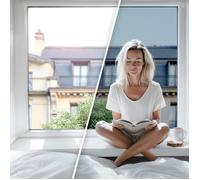 DIMEXACT - Film anti chaleur repositionnable pour double vitrage - alu clair - 60 cm x 1 m - En Rouleau
