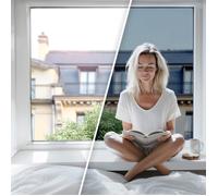 DIMEXACT - Film anti chaleur repositionnable pour double vitrage - alu foncé - 60 cm x 2 m - En Rouleau