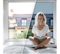 DIMEXACT - Film solaire anti chaleur pour double vitrage meilleure performance - alu foncé - 75 cm x 1 m - En Rouleau