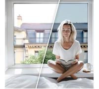 DIMEXACT - Film solaire pour double vitrage bon compromis - alu clair - 75 cm x 2 m - En Rouleau