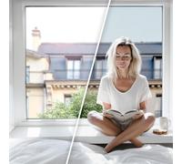 DIMEXACT - Filtre anti infrarouge pour simple vitrage transparence conservée - champagne - 75 cm x 2.5 m - en Rouleau