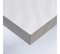 DIMEXACT - Revêtement mural blanc métallisé à motif de vagues - 122 cm x 2 m - en Rouleau