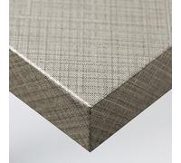 DIMEXACT - Vinyle adhésif effet tissu ligné argenté et marron - 122 cm x 1.5 m - en Rouleau