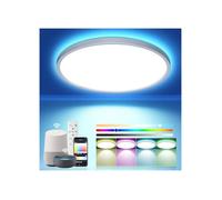 Dimmable LED Ceiling Light 36 W, Light Lamp with RGB Backlight, Flat Square Ceiling with Remote Control for Bedroom, Living