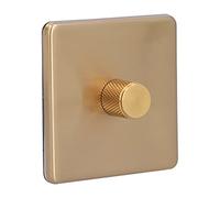 Dimmal Interrupteur D'éclairage à LED Dimmable, Élégant à Rayures, Laiton Brossé, Résistant, AC 220 V, Lumière Monodimentale