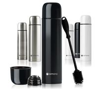 DIMONO® Bouteille Isotherme Inox 500 ml - Anti-Fuite, Gobelet Inclus | Double paroi isotherme, chaud 12 h / froid 24 h - sans BPA, lave-vaisselle, brosse de nettoyage
