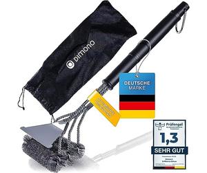 Dimono® Brosse à Barbecue Professionnelle BBQ Brosse pour Un Nettoyage à 360° en Acier Inoxydable - Nettoyer Plus Rapidement l'extérieur, Le Barbecue et Le Gril (Deluxe avec grattoir)