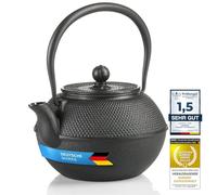 DIMONO® Théière en Fonte 1,3 L - Filtre Inox, Revêtement Émaillé