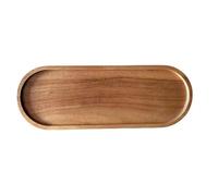 DimyFew Assiette à Dessert En Bois, Plateau de Service En Bois, Plateau Décoratif pour, Assiette à Apéritifs pour Bar, Table Basse, Centre de Table, Dé, ovale