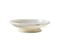DimyFew Bol Industriel Plateau Décoratif Coupe Centrale en Jade Naturel Poli Effet Lumineux pour Organiser Clés Bijoux et Fruits, Plat En Onyx Naturel, Rond Avec Pied, 24x6cm, Couleur 10
