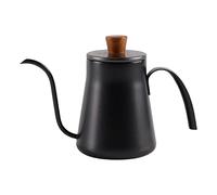 DimyFew Cafetière Goutte à Goutte Verseuse Inox Théière Bec Précis Poignée Isolante Compact Adaptée Cuisine Dégustation Café, Le noir, 20cmx13.5cm