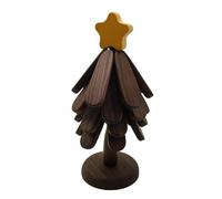 DimyFew Dessous de Plat Résistant à la Chaleur Support Plateau Posé Repose-Tasse Trépied en Noyer Sculpté Base Ronde Central Lattes Courbes Style Artisanal Convient à Service de Thé Déjeuner, Étoile