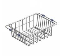 DimyFew Égouttoir Télescopique en Acier Inoxydable Multifonction Support de Lavage de Légumes en INOX Antidérapant Panier d’évier Extensible pour Cuisine, Naturel, Petit Modèle