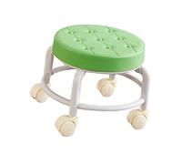 DimyFew Tabouret Roulant Bas, Roulettes Pivotantes Universelles, Tabouret Rond Robuste pour Pédicure, Mini-tabouret Mobile pour Bibliothèque, Bureau Ou Salon, vert