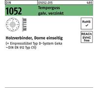 DIN 1052 Connecteur bois Temperg type D, gal Zn, une face, 65 ÜH gal Zn S 50 pces