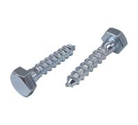 DIN 571 Lot de 16 vis à bois avec têtes hexagonales en acier zingué - M10 x 40 mm