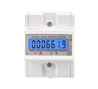 Din Rail 3 phases 4 fils électronique Watt consommation d'énergie wattmètre kWh 100A 380V AC 50Hz LCD rétro-éclairage affichage