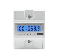 Din Rail 380V 3 Phase 4 Wire Meter Power Consumption Monitor kWh Meter Wattmeter 100A AC 50Hz 60Hz LCD Backlight BIANMTSW(3x230V or 400V)