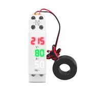 Din Rail 3in1 Single Phase ampere voltage frequency Meter Ac 0-99Hz 100A voltmeter Indicator LED Digital Display 110V 230V CZAOINCU(Not Transparent)