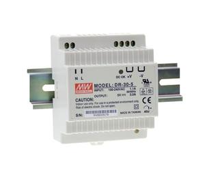 Din-Rail Alimentation 15W 5V 3A ; MeanWell, DR-30-5