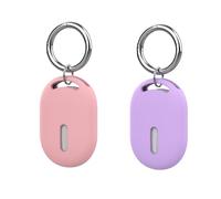 Dingfeiyu Étuis de Protection pour xiaomi tag nti-Chute et Anti-Rayures Coque Traceur GPS Android Locator Tracker pour Clés, Bagages, Portefeuilles, Enfants (Violet + Rose)