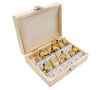 DingGreat 12 Pièces 8mm Tige Fraises à Défoncer en Carbure de Tungstène pour Bois avec Boîtier De Rangement pour Portes, Tables, Etagères, Armoires, Bricolage