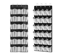 DingGreat Lot de 2 étagères à chaussures suspendues - 48 poches - Pour chambre à coucher, salon, salle de bain - Organisateur au-dessus de la porte pour chaussures