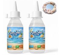 DINGSEN 2 x 100 ml de colle à coquillages pour travaux manuels - Colle solide et transparente pour coquillages sur métal/bois/plastique/acrylique - Imperméable, séchage rapide et sans résidus
