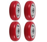DINHEAROM 4pièces Lot de Roues Polyuréthane Pu avec Double Roulement pour Chariot Plateforme Charge Lourde Roues de Remplacement Robustes et Stables pour Établi et Diable