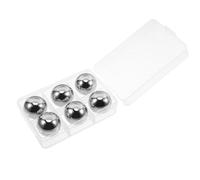 DINHEAROM 6 Boules de Glace Réutilisables pour Refroidissement en Acier Inoxydable 304 Argenté, sans Odeur Ensemble de 6 Pièces Glaçons pour Verre à Whisky