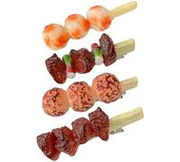 DINHEAROM Barrettes Créatives de Nourriture Réaliste, Lot de 4 Clips Cheveux Originaux pour Coiffure Amusante et Accessoires Légers