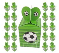 DINHEAROM Boîtes de Bonbons 50 Pièces Motif Football en Carton Rigide Vert, Coffrets pour Fêtes d'Anniversaire et Événements Footballistiques pour Garçon et Filles et Adultes